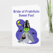 Kawaii Bride van Frankenstein Halloween met Snoep Kaart (Voorkant)