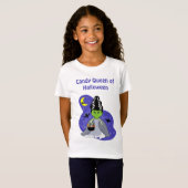 Kawaii Bride van Frankenstein Halloween met Snoep T-shirt (Voorkant volledig)