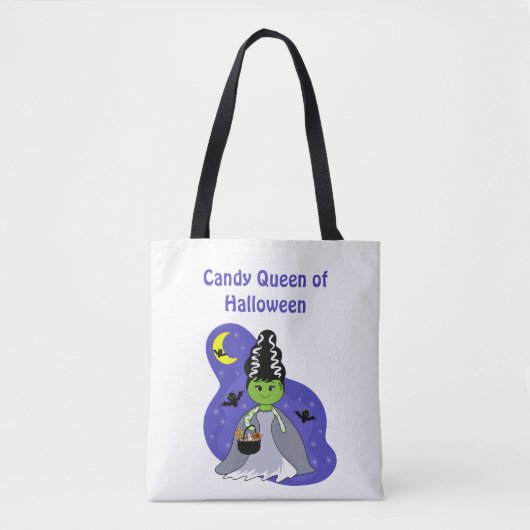 Kawaii Bride van Frankenstein Halloween met Snoep Tote Bag (Voorkant)
