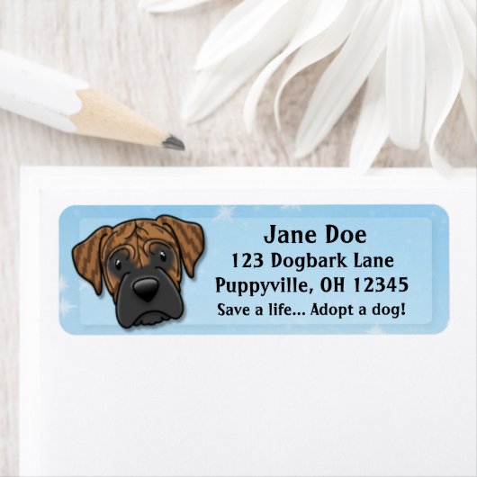 Kawaii Brindle Boxer Etiket (Insitu)