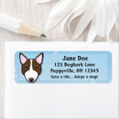 Kawaii Brindle Bull Terrier Etiket (Insitu)