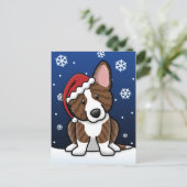 Kawaii Brindle Cardigan Welsh Corgi Christmas Feestdagenkaart (Staand voorkant)