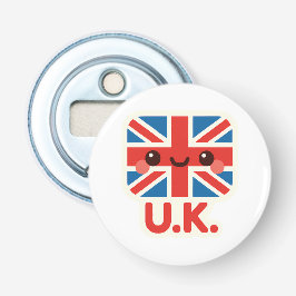 Kawaii Britse vlag – Schattige Brits ontwerp Button Flesopener