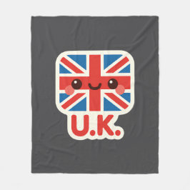 Kawaii Britse vlag – Schattige Brits ontwerp Fleece Deken