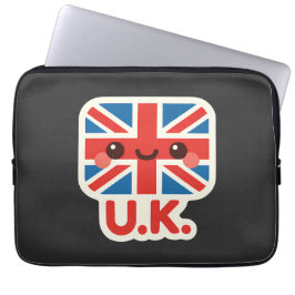 Kawaii Britse vlag – Schattige Brits ontwerp Laptop Sleeve