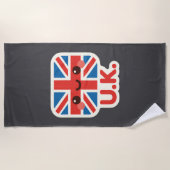 Kawaii Britse vlag – Schattige Brits ontwerp Strandlaken (Voorkant)