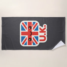 Kawaii Britse vlag – Schattige Brits ontwerp Strandlaken