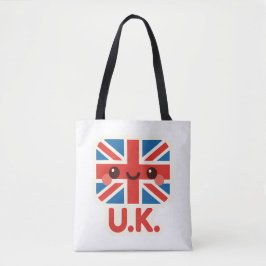 Kawaii Britse vlag – Schattige Brits ontwerp Tote Bag