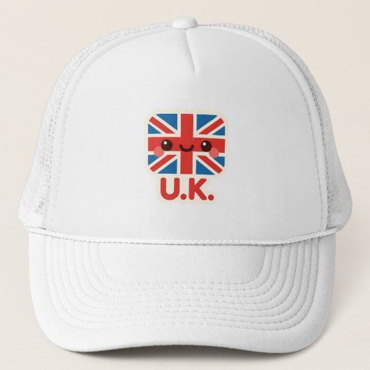 Kawaii Britse vlag – Schattige Brits ontwerp Trucker Pet (Voorkant)