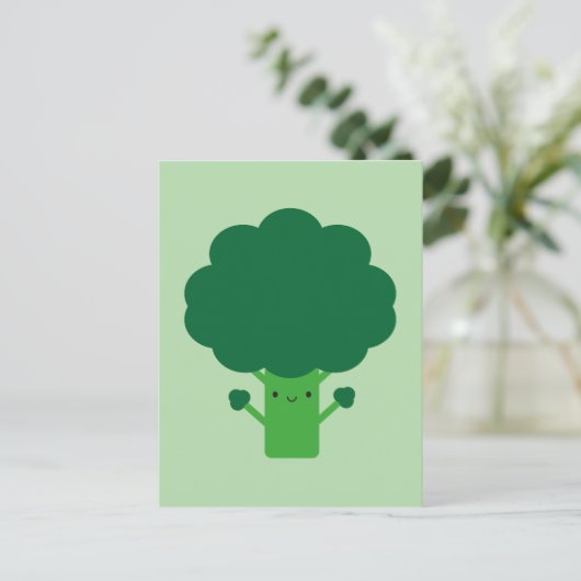 Kawaii Broccoli Briefkaart (Staand voorkant)