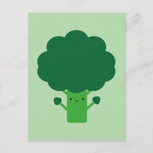 Kawaii Broccoli Briefkaart (Voorkant)