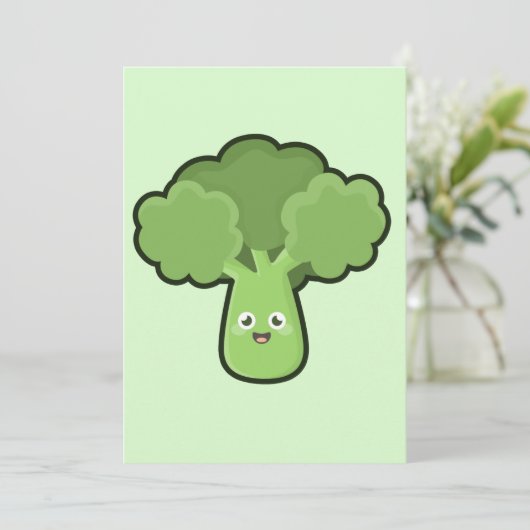 Kawaii Broccoli Kaart (Staand voorkant)