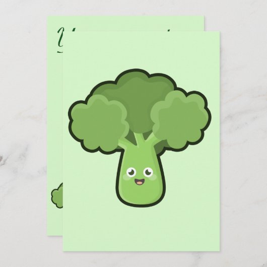 Kawaii Broccoli Kaart (Voorkant / Achterkant)