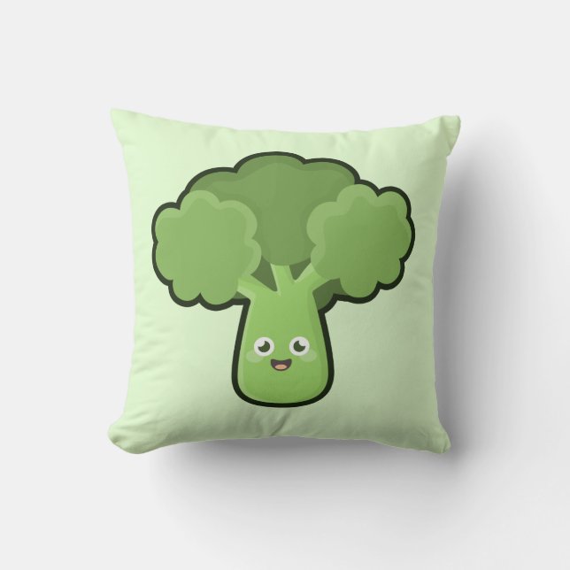 Kawaii Broccoli Kussen (Voorkant)