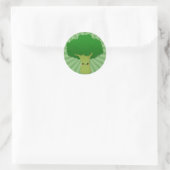 Kawaii Broccoli op Groene Starburst Ronde Sticker (Tas)