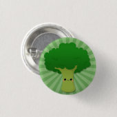 Kawaii Broccoli over Green Starburst Ronde Button 3,2 Cm (Voorkant /achterkant)