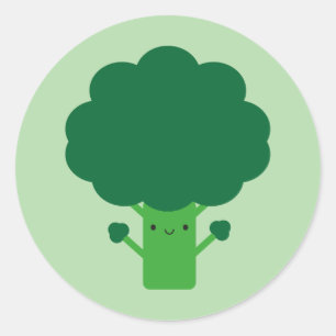 Kawaii Broccoli Ronde Sticker