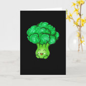 Kawaii Broccoli Schattigee Groenten Veggie Fun Foo Kaart (Gele Bloem)