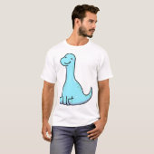 Kawaii Brontosaurus Dinosaur T-shirt (Voorkant volledig)