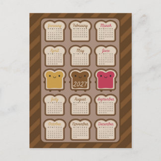 Kawaii Brood 2027 Kalender Briefkaart
