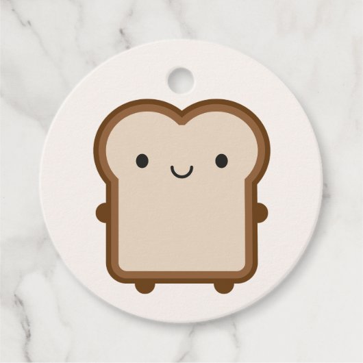 Kawaii Brood / Toast Bedankjes Labels (Voorkant)