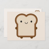 Kawaii Brood / Toast Briefkaart (Voorkant / Achterkant)