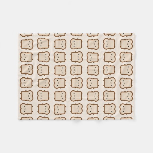 Kawaii Brood / Toast Fleece Deken (Voorkant (Horizontaal))