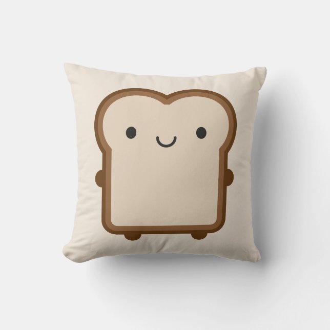 Kawaii brood / toast omkeerbaar kussen (Voorkant)