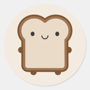 Kawaii Brood / Toast Ronde Sticker