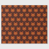 Kawaii Brown Beer Cadeaupapier (Vlak)