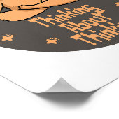 Kawaii brown hondenoefening yoga houdt en denkt na poster (Hoek)