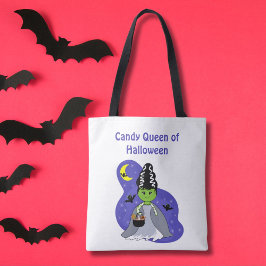 Kawaii Bruid van Frankenstein Halloween met Snoep Tote Bag