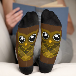 Kawaii Bruine Uil Sokken