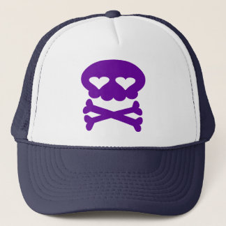 Kawaii Bubbel Schedel Paars Trucker Pet