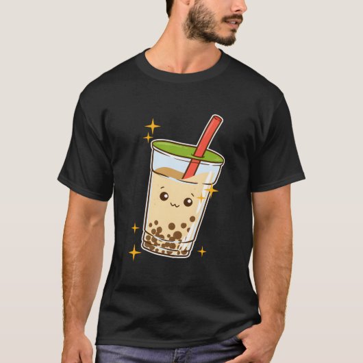 Kawaii Bubble Tea Boba Milk Tea Tapioca T-shirt (Voorkant)