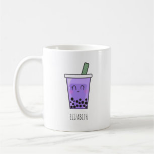 Kawaii Bubble Tea Boba Taro Ube Paars Yam Naam Koffiemok