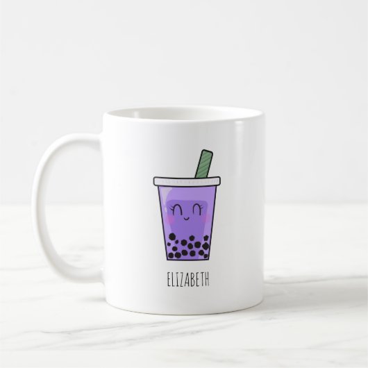 Kawaii Bubble Tea Boba Taro Ube Paars Yam Naam Koffiemok (Links)