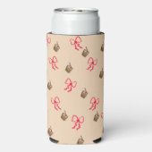 Kawaii Bubble Tea & Bow Pattern – Schattigee Seltz Seltzer Blikjeskoeler (Seltzer Achterkant)