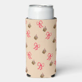 Kawaii Bubble Tea & Bow Pattern – Schattigee Seltz Seltzer Blikjeskoeler (Seltzer Voorkant)