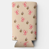 Kawaii Bubble Tea & Bow Pattern – Schattigee Seltz Seltzer Blikjeskoeler (Achterkant)