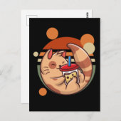 Kawaii Bubble Tea Cat Retro Kat Briefkaart (Voorkant / Achterkant)