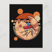 Kawaii Bubble Tea Cat Retro Kat Briefkaart (Voorkant)
