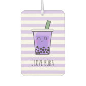 Kawaii Bubble Tea Ik hou van Boba Taro Ube Paarse Luchtverfrisser (Voorkant)