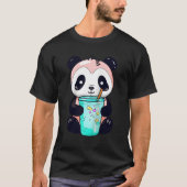 Kawaii Bubble Tea Panda Boba-Tea Japans Honkbal T-shirt (Voorkant)