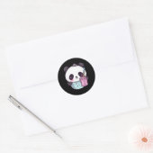 Kawaii Bubble Tea Panda Boba-Tea Japans Ronde Sticker (Envelop)