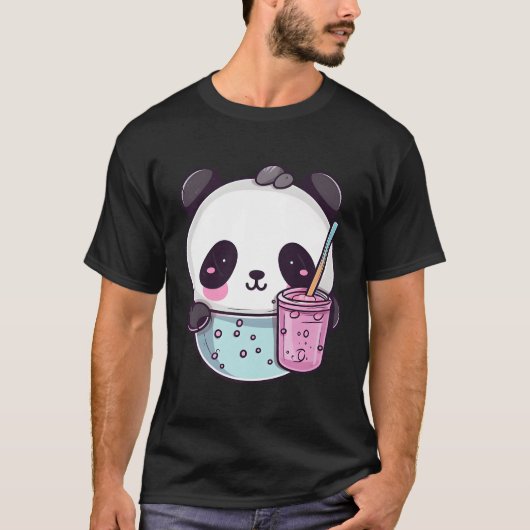 Kawaii Bubble Tea Panda Boba-Tea Japans T-shirt (Voorkant)