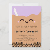 Kawaii Bubble Tea Par-tea Uitnodiging voor verjaar (Voorkant)