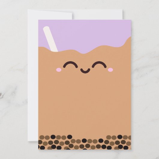 Kawaii Bubble Tea Par-tea Uitnodiging voor verjaar (Achterkant)