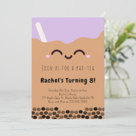 Kawaii Bubble Tea Par-tea Uitnodiging voor verjaar