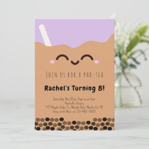 Kawaii Bubble Tea Par-tea Uitnodiging voor verjaar